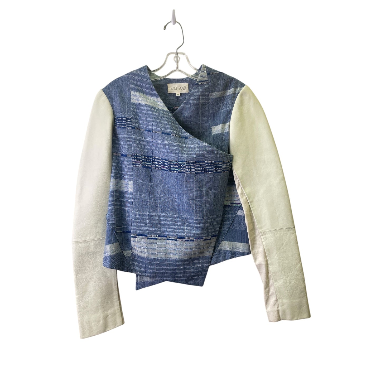 Blazer By Laura Siegel In Blue & Cream, Size:M