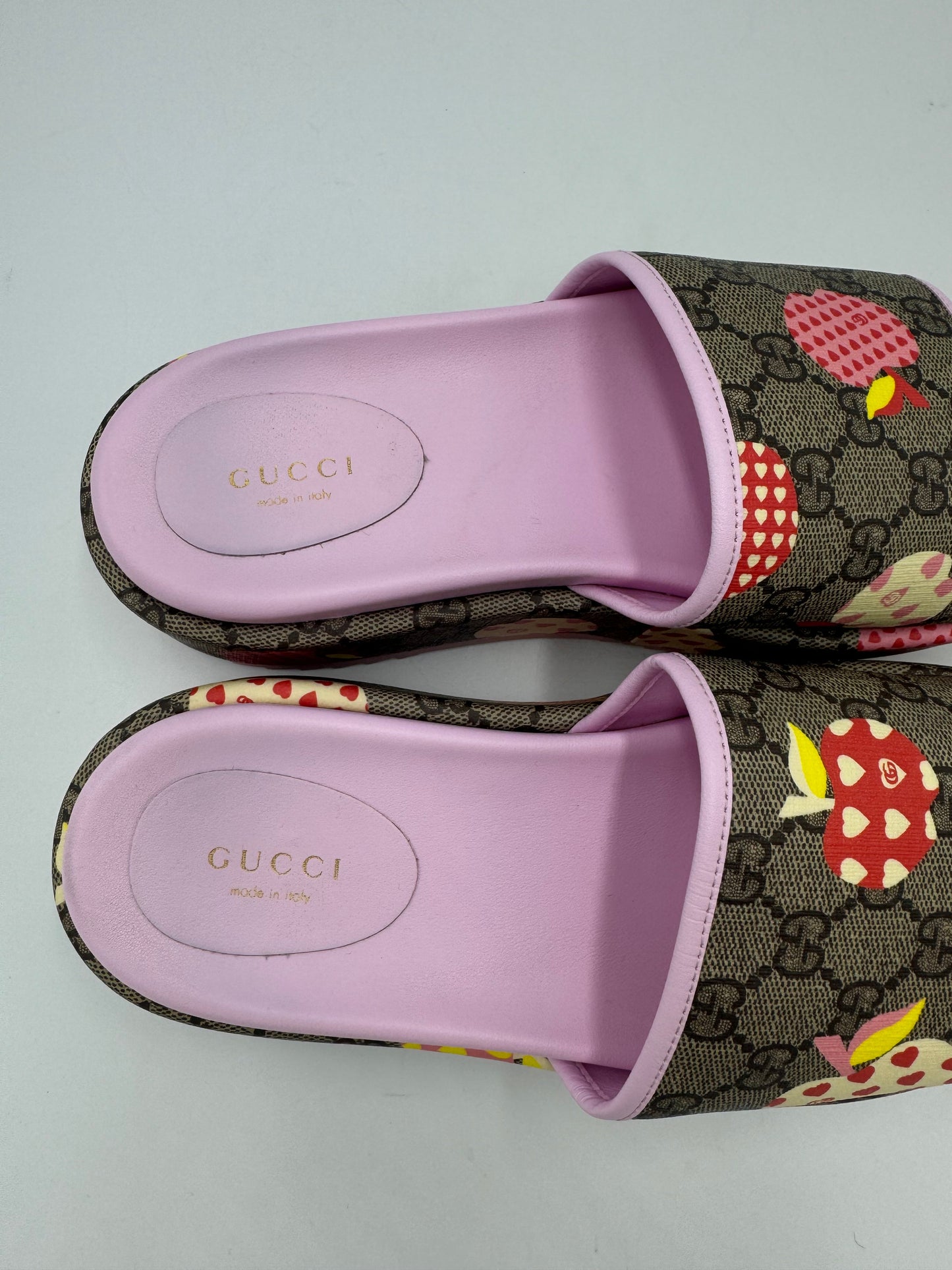 Gucci Les Pommes Platform Luxury Designer Sandals Size: 8.5