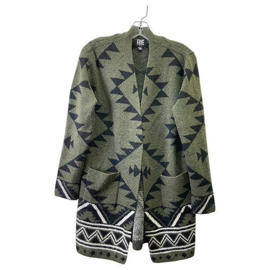 Cardigan Designer By Frye In Black & Green, Size:S
