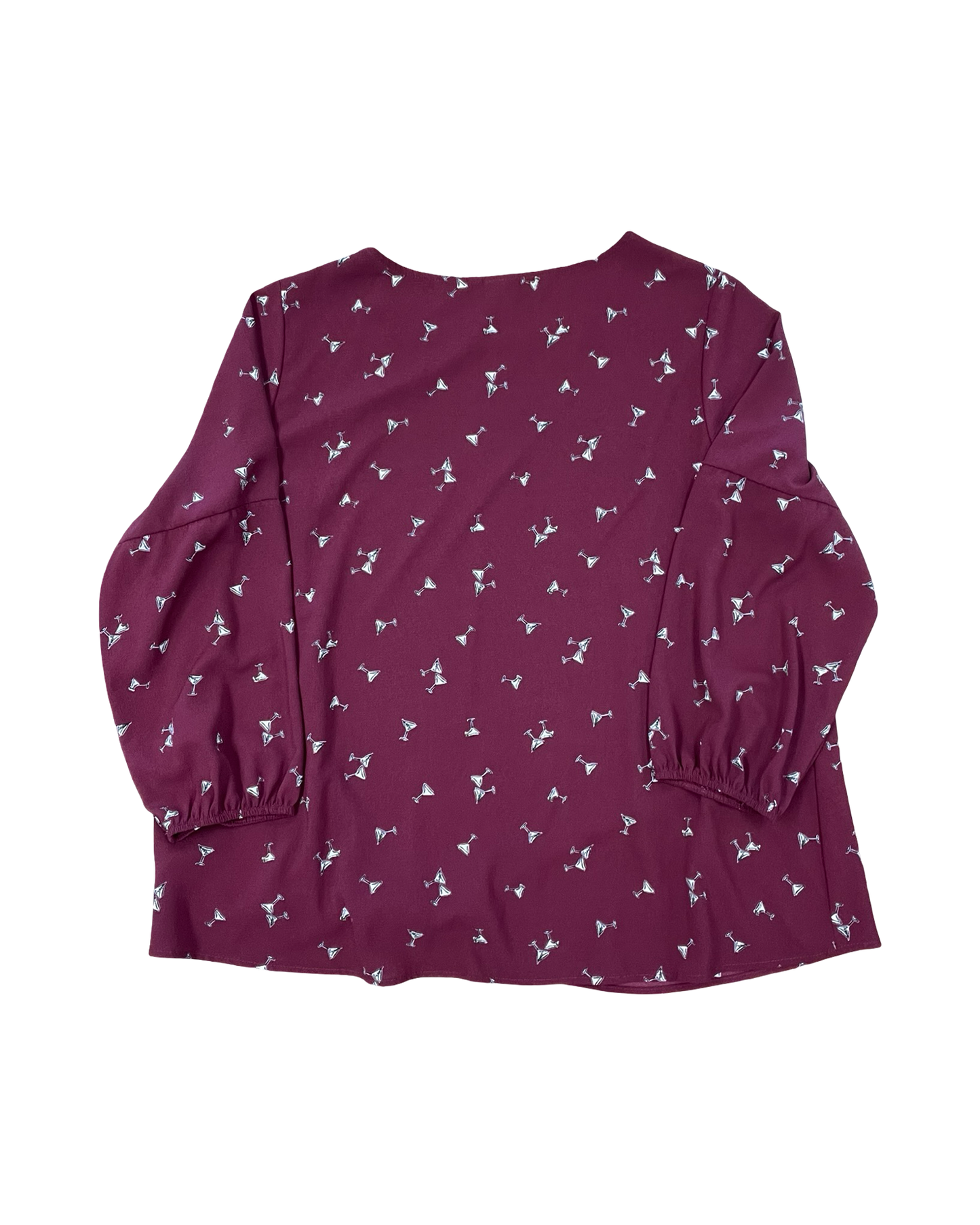 Top Ss By Dressbarn In Maroon, Size:2X