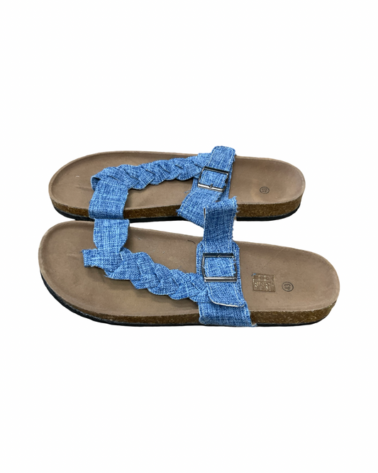 Sandals Flats By Clothes Mentor In Blue, Size:12.5