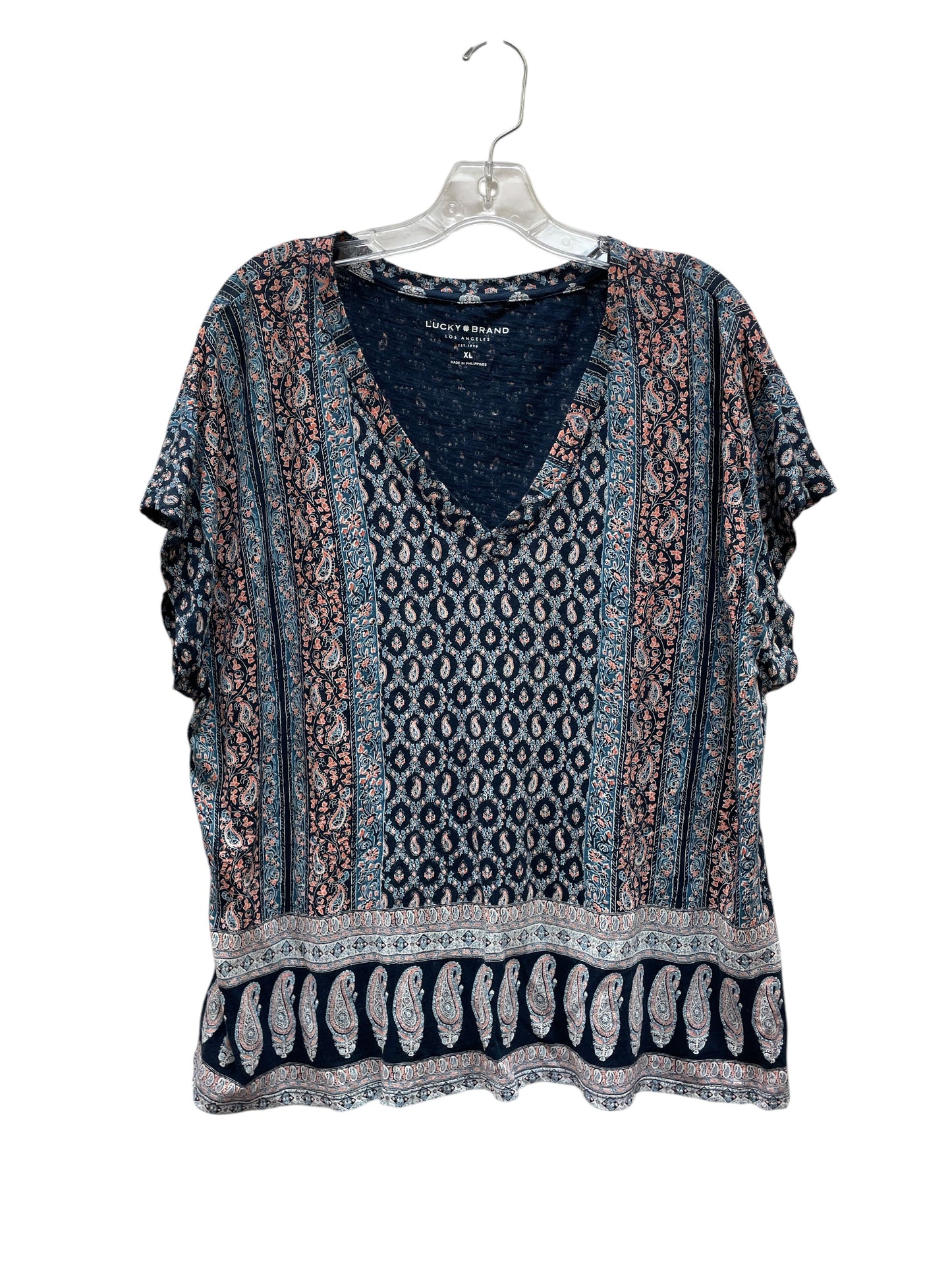Top Ss By Lucky Brand In Blue & Pink, Size:Xl