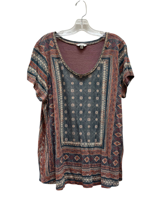 Top Ss By Lucky Brand In Blue & Orange, Size:2X