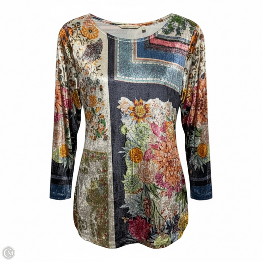 Velvet Top Long Sleeve By Soft Surroundings In Multi-colored, Size: Mp