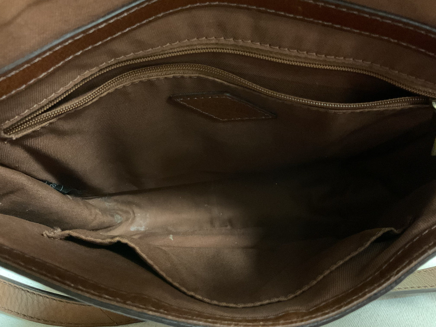 Crossbody Leather By Fossil In Brown, Size:Medium