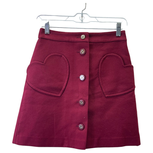 Skirt Designer By Kate Spade In Maroon, Size:0