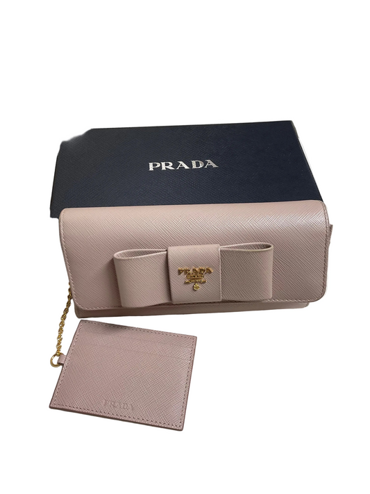 Wallet Luxury Designer By Prada In Pink, Size:Large