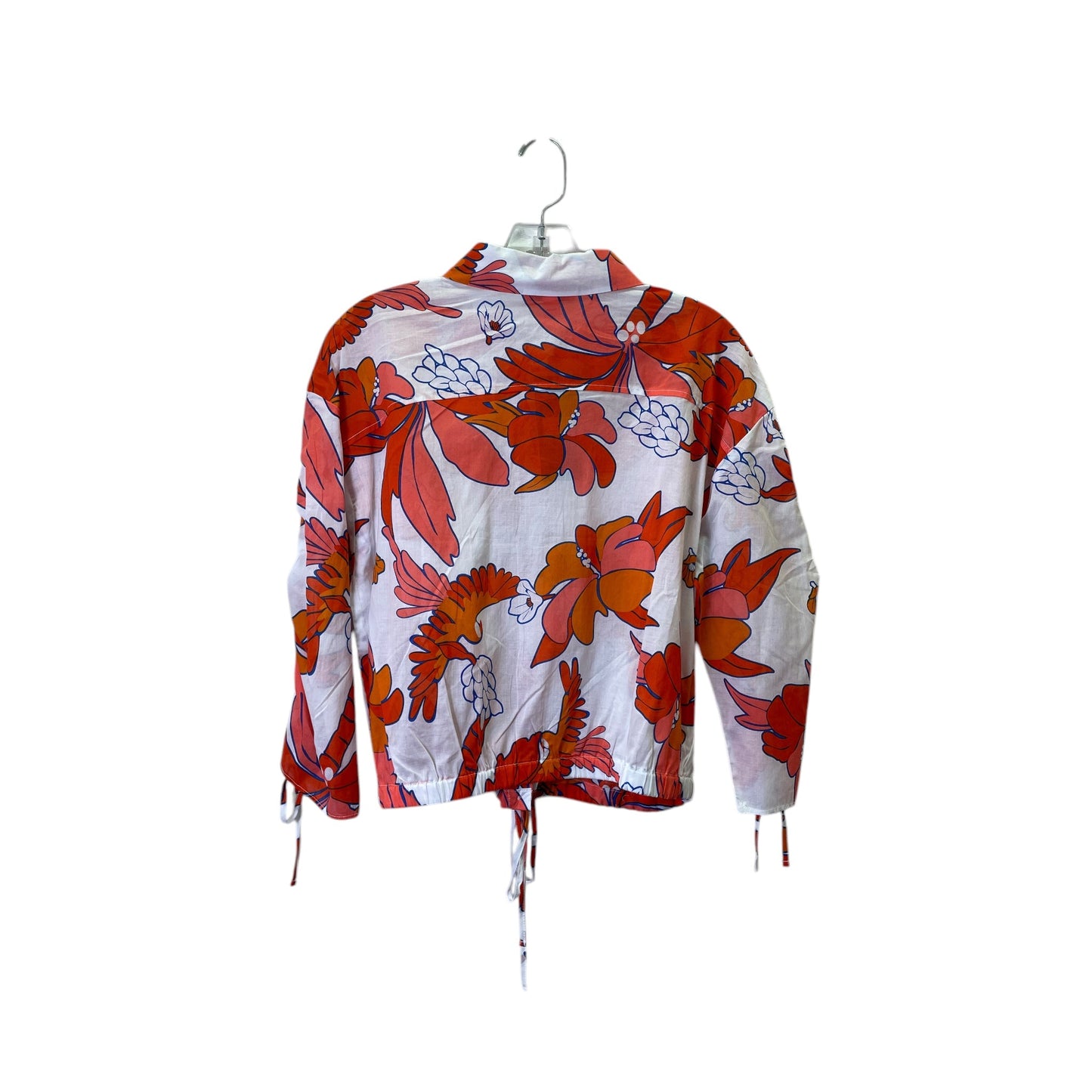 Blouse 3/4 Sleeve By Marc New York In Orange & White, Size:M