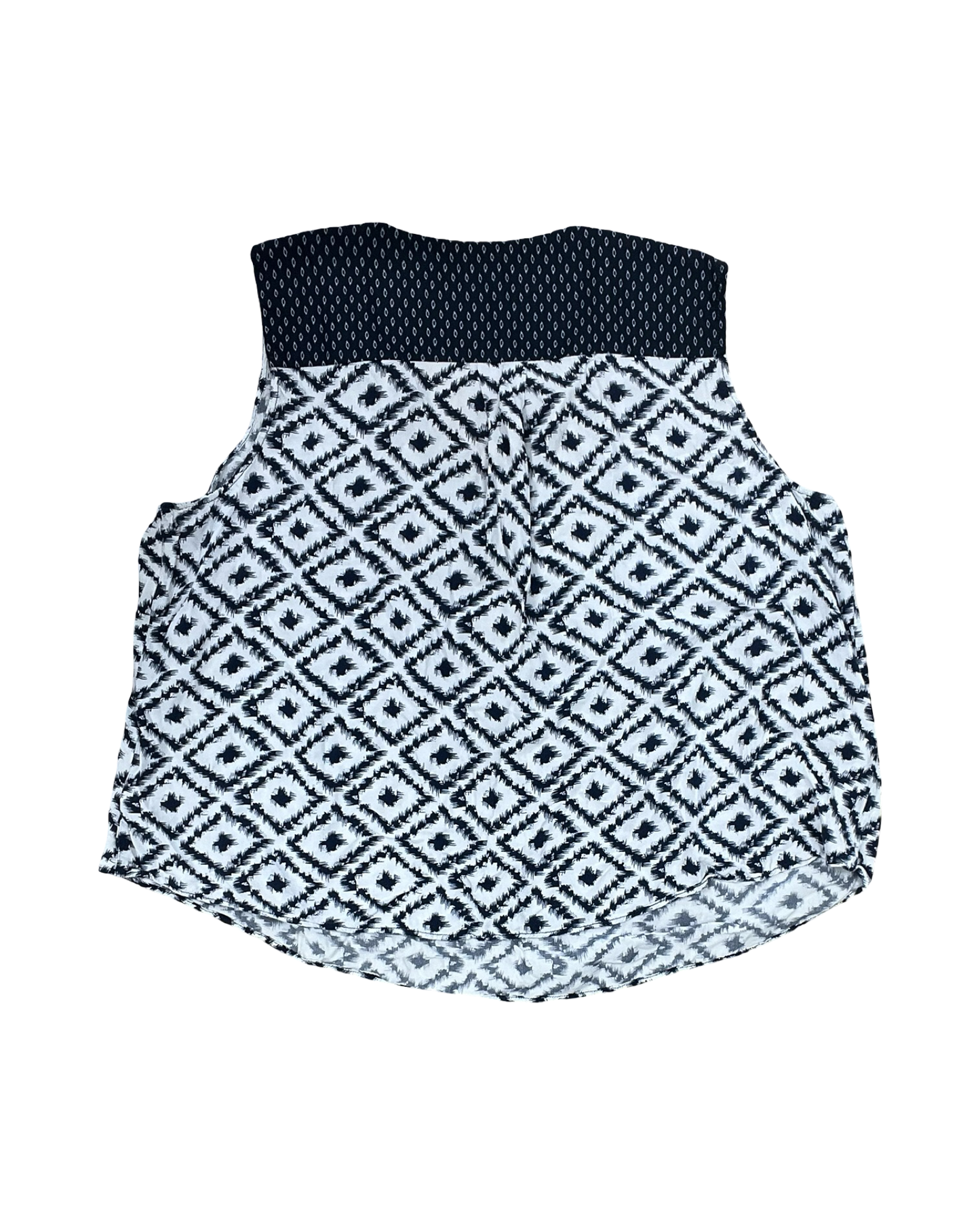 Top Sleeveless By Skies Are Blue In Blue & White, Size:2X