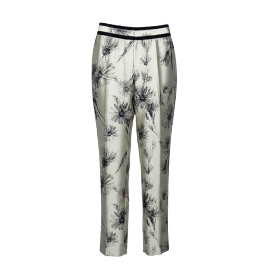 Silk Pants By Brooks Brothers In Black & Cream, Size: 6