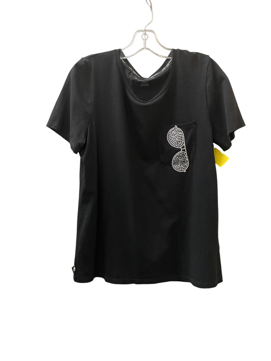 Top Ss Designer By Karl Lagerfeld In Black & Silver, Size:M