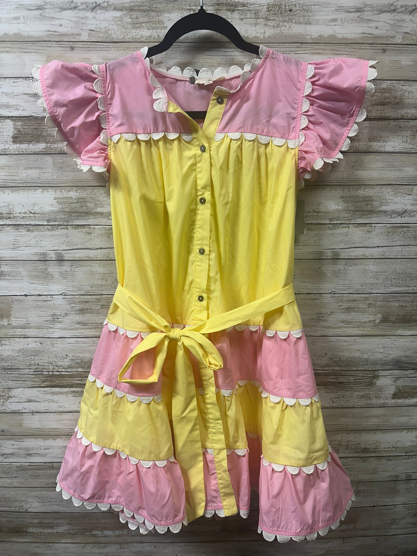 Dress Casual Short By Entro In Pink & Yellow, Size:S