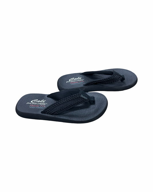 Sandals Flip Flops By Skechers In Black, Size:8