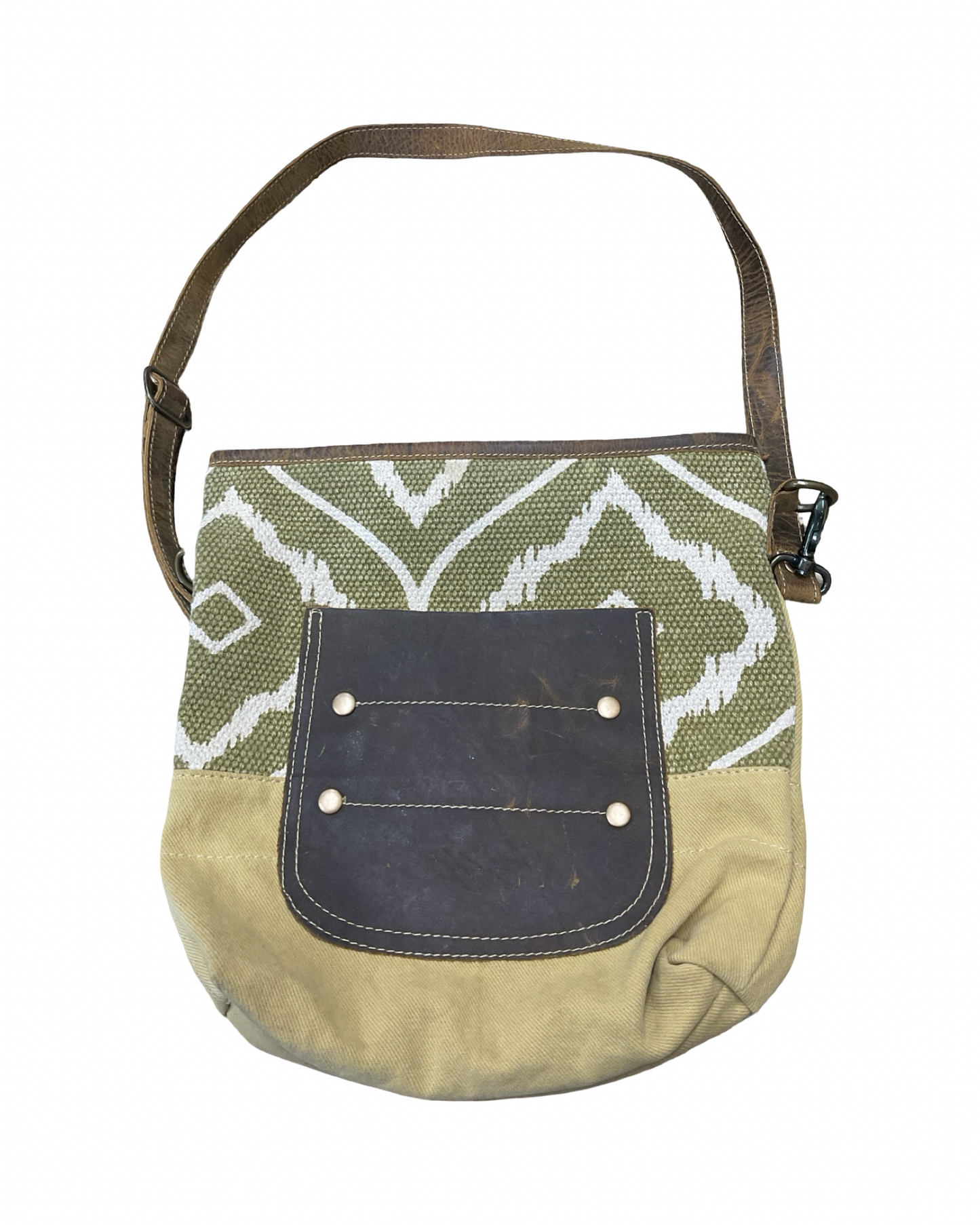 Crossbody By Myra In Green & Yellow, Size:Medium