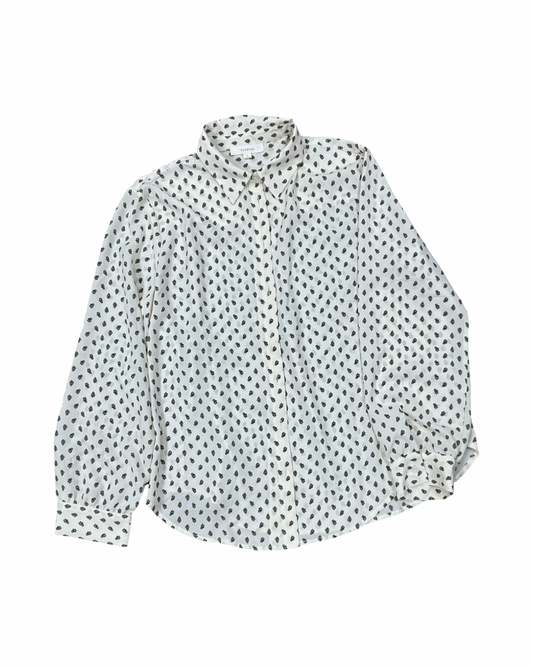 Blouse Ls By Clothes Mentor In Cream, Size:L
