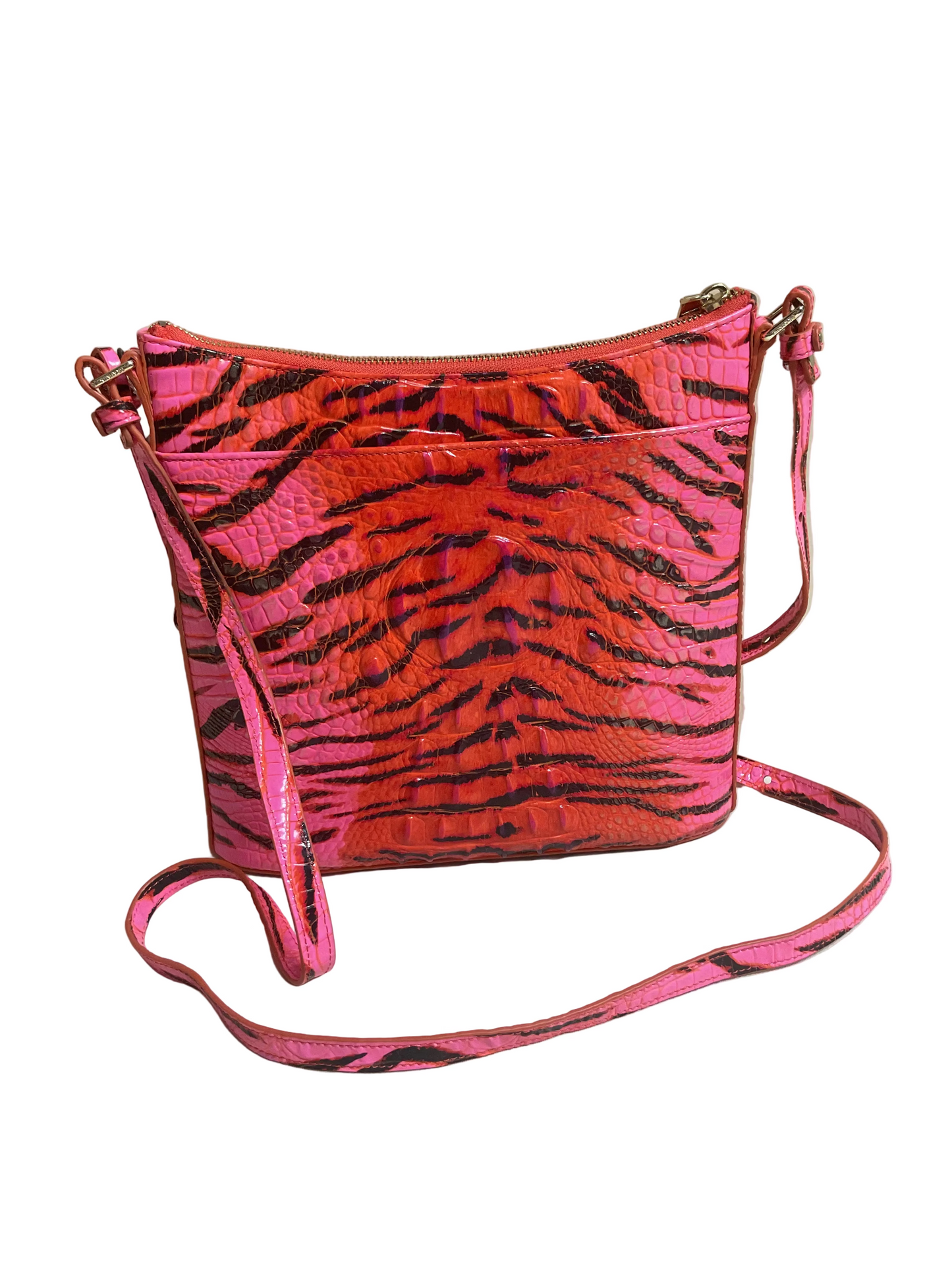 Handbag Designer By Brahmin In Orange & Pink, Size:Medium