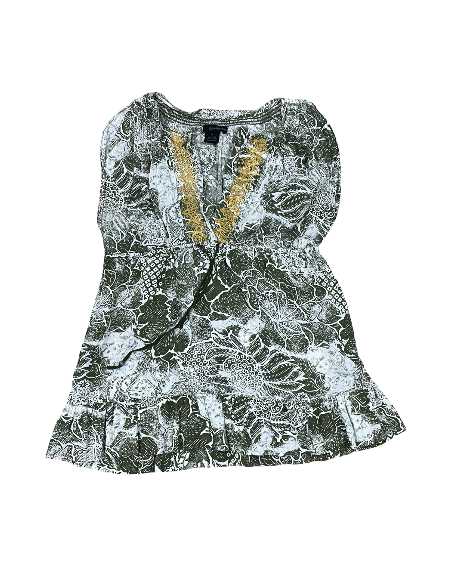 Top Sleeveless By Calvin Klein In Green, Size:M