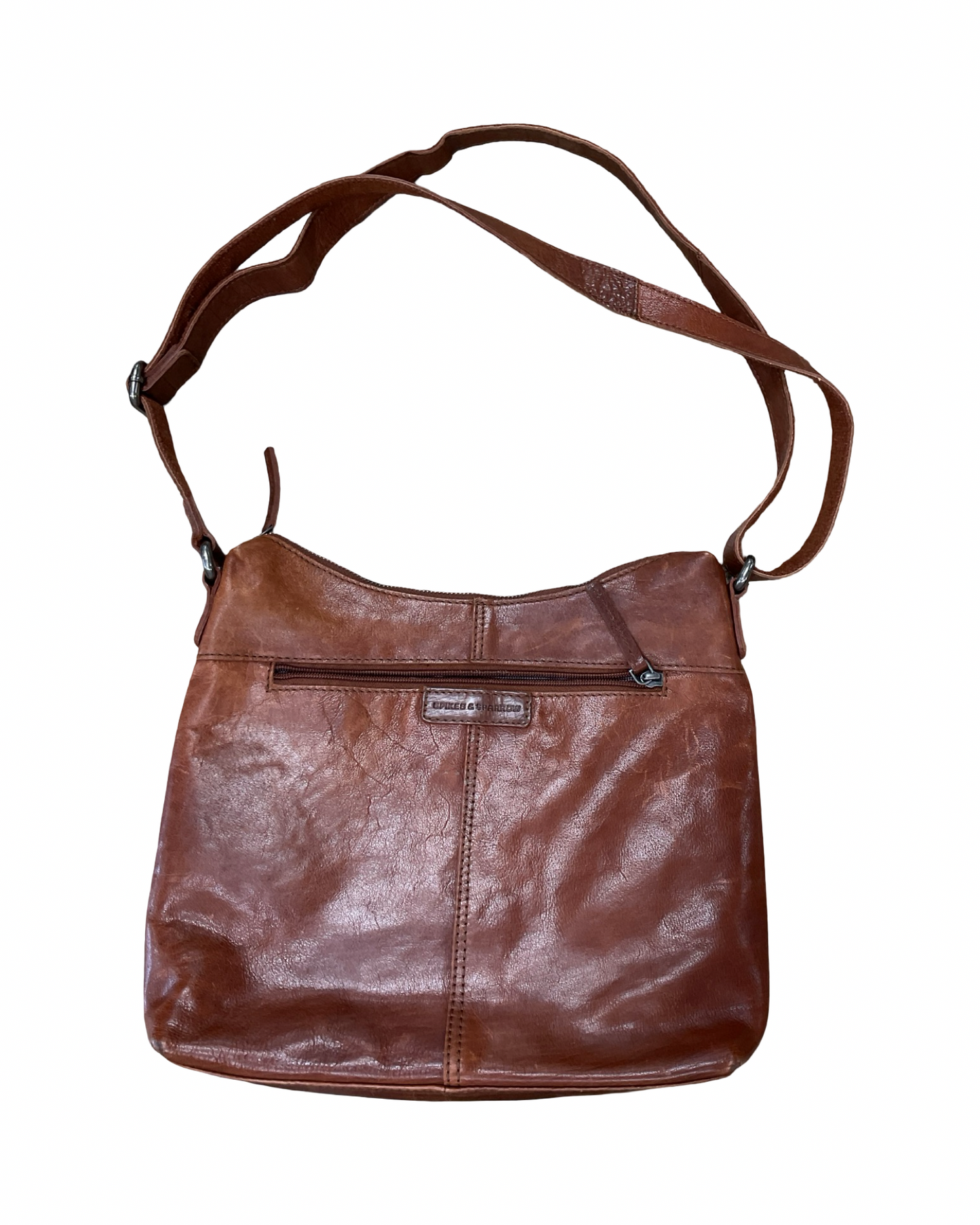 Handbag Leather By Clothes Mentor In Brown, Size:Medium