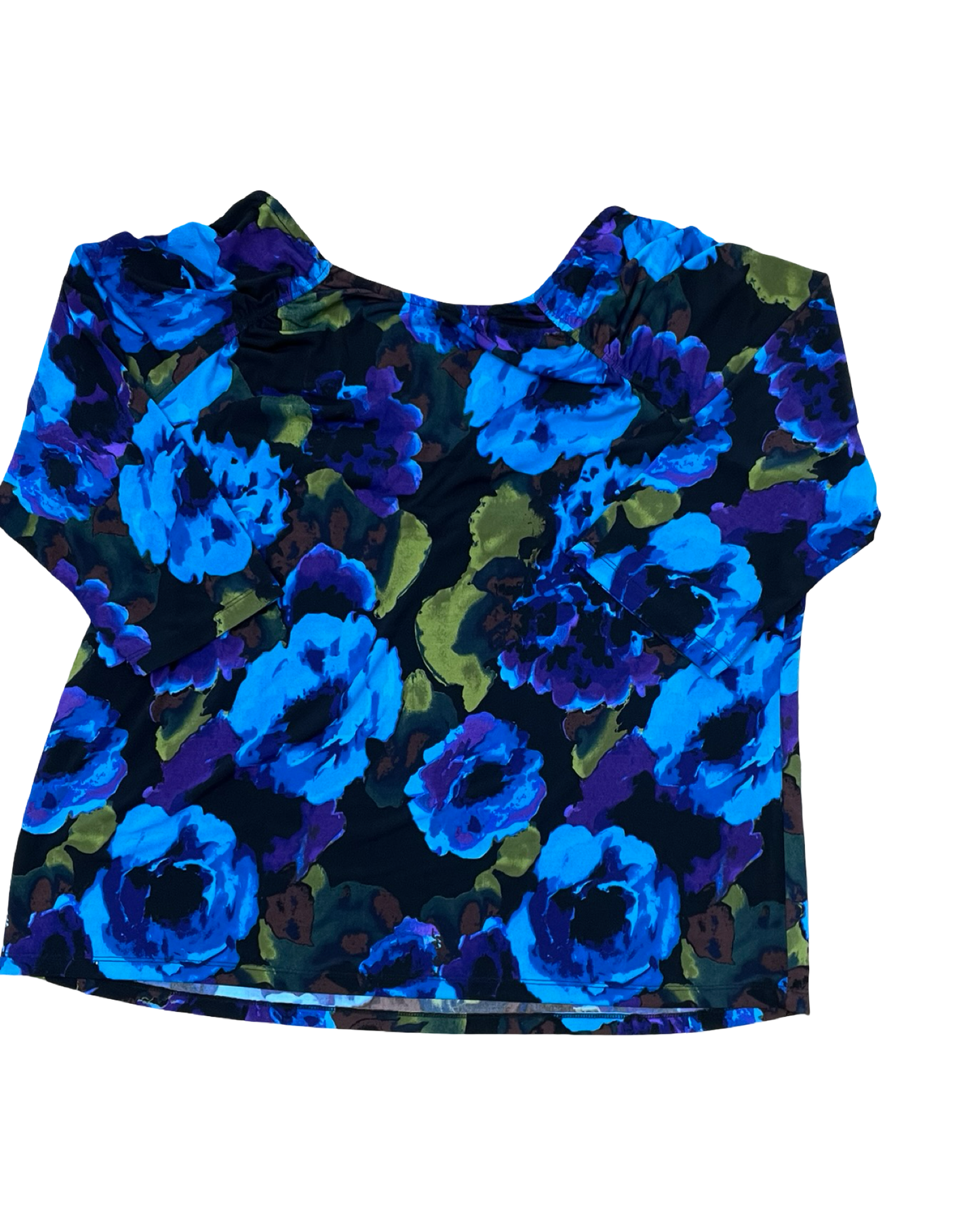 Top 3/4 Sleeve By Lane Bryant In Black & Blue, Size:2X