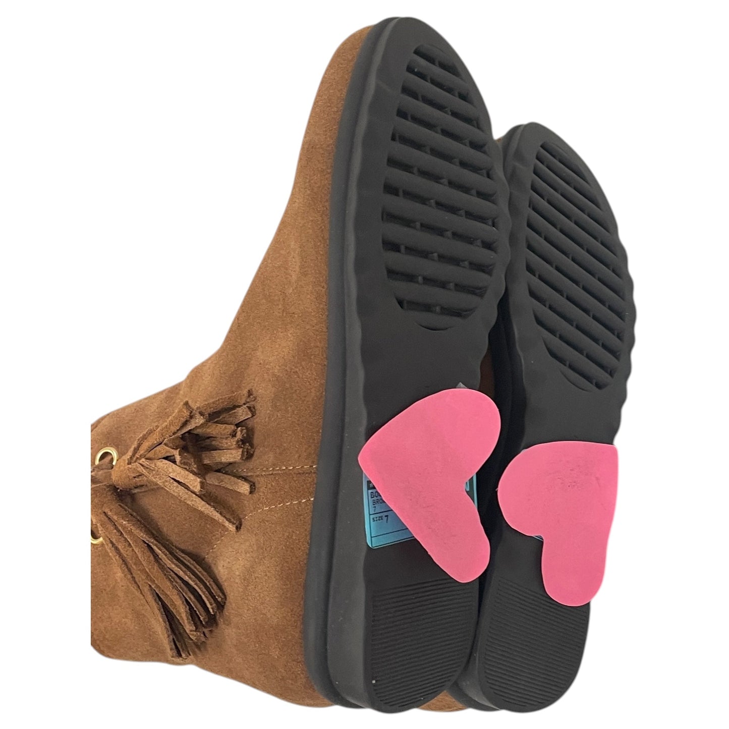 Boots Ankle Flats By Vaneli In Brown, Size:7