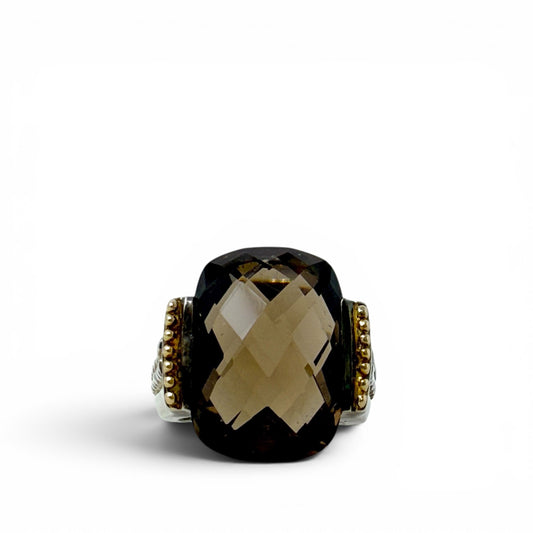 Sterling Silver & Smokey Quartz Cocktail Ring, Size: 6