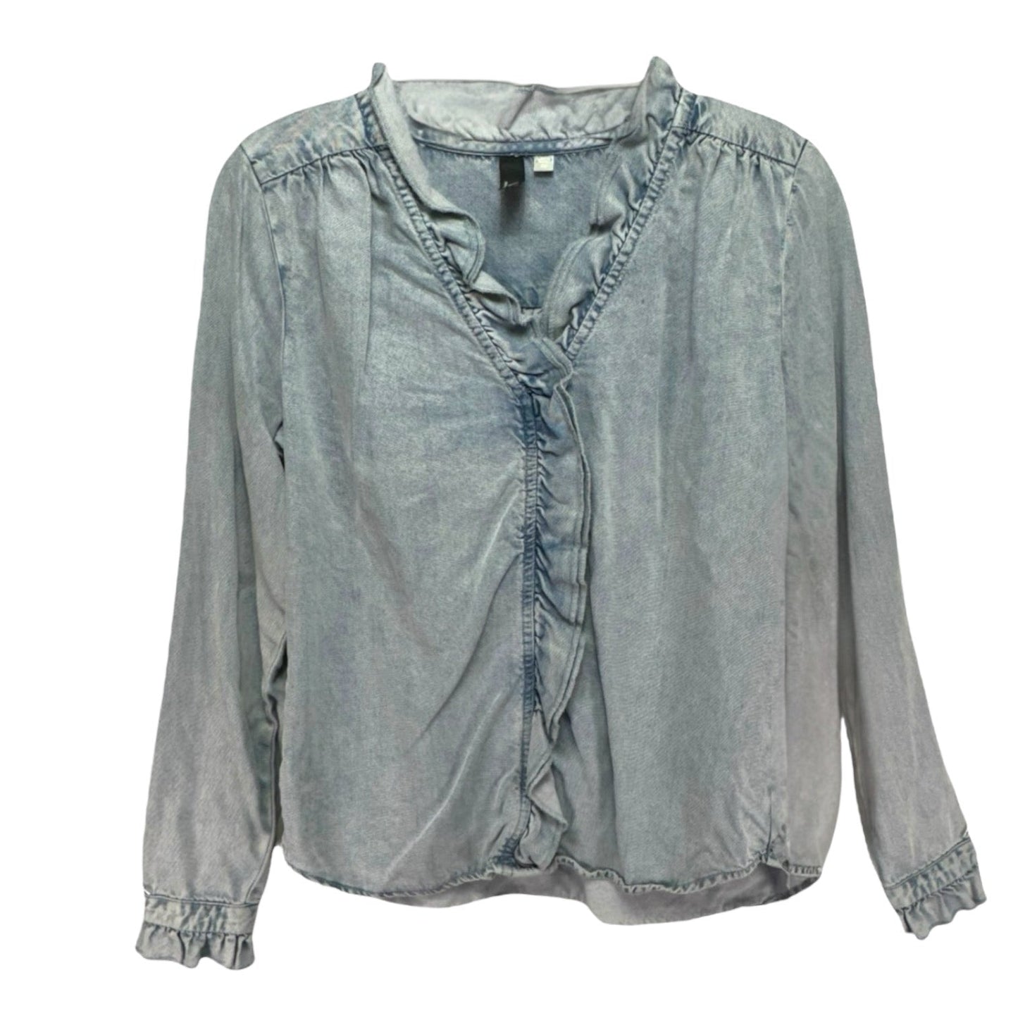 Meara Ruffle Blouse By Kut From The Kloth In Light Wash, Size: XS