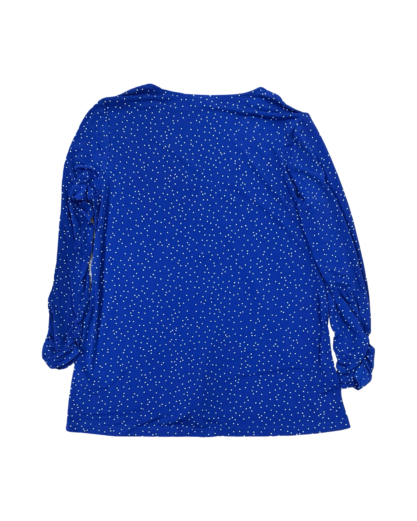 Blouse Ls By Susan Graver In Blue & White, Size:S