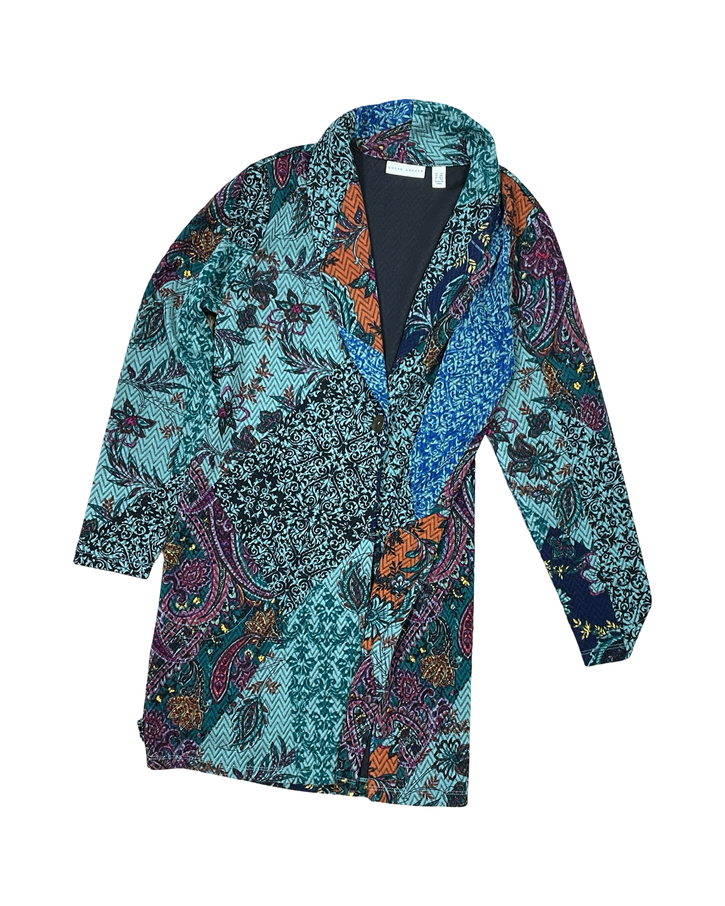 Cardigan By Susan Graver In Green, Size:S