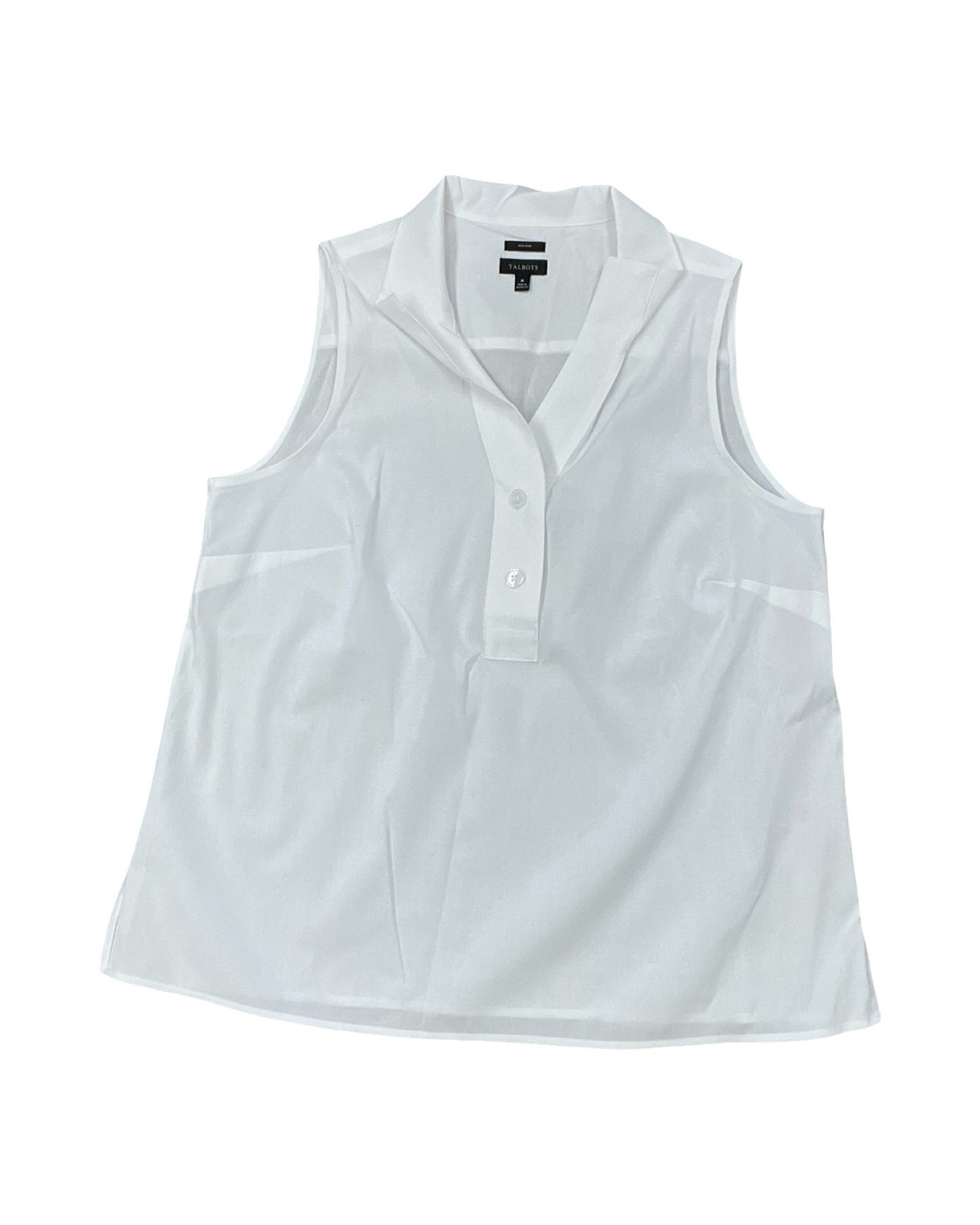 Top Sleeveless By Talbots In White, Size:M