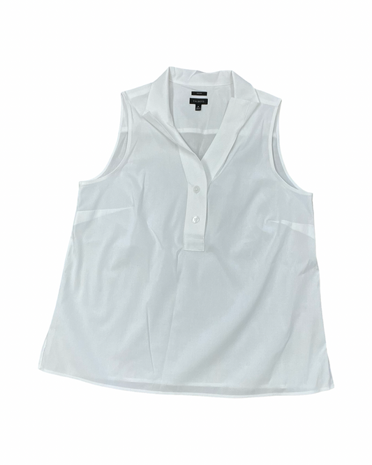 Top Sleeveless By Talbots In White, Size:M