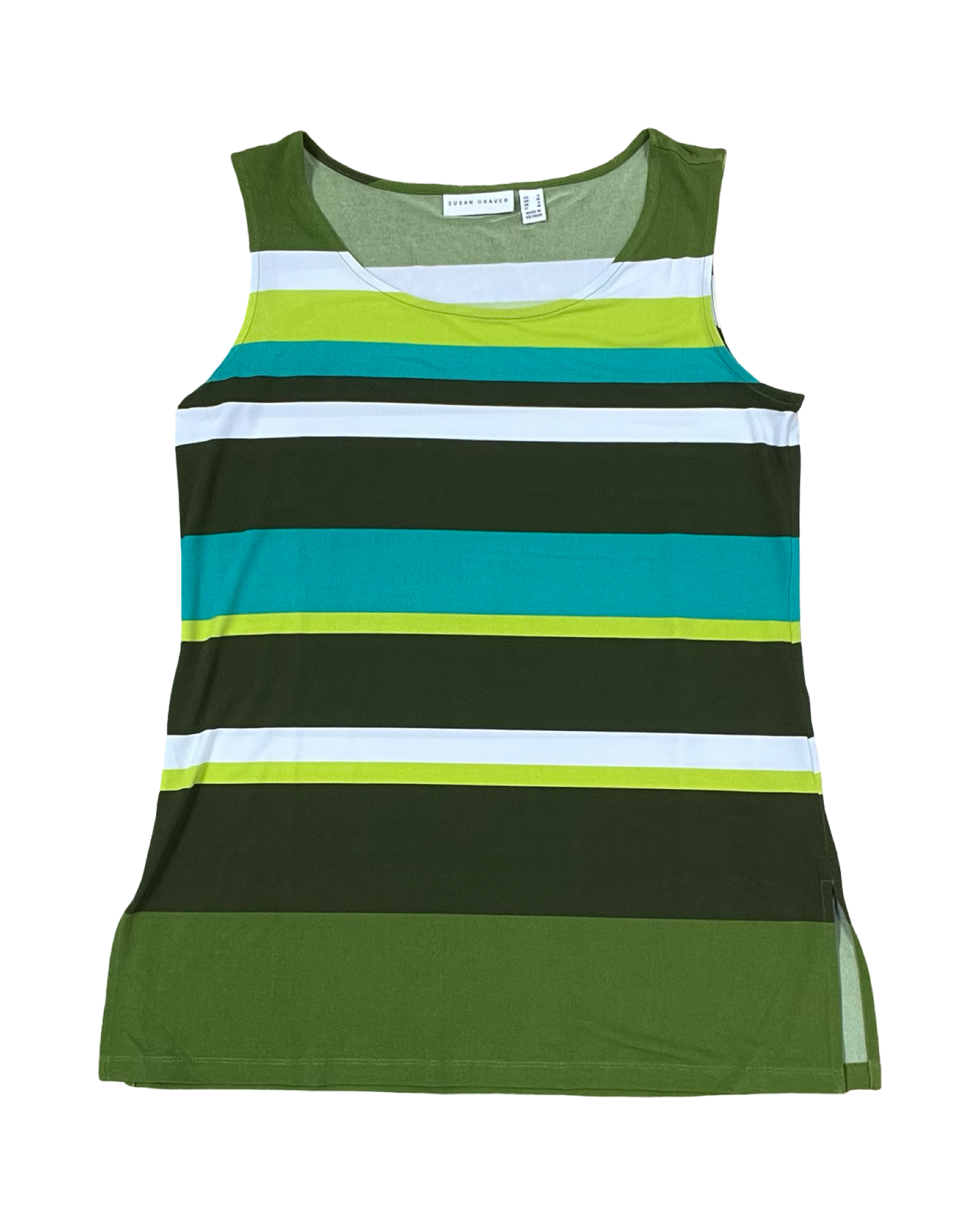Top Sleeveless By Susan Graver In Green, Size:S