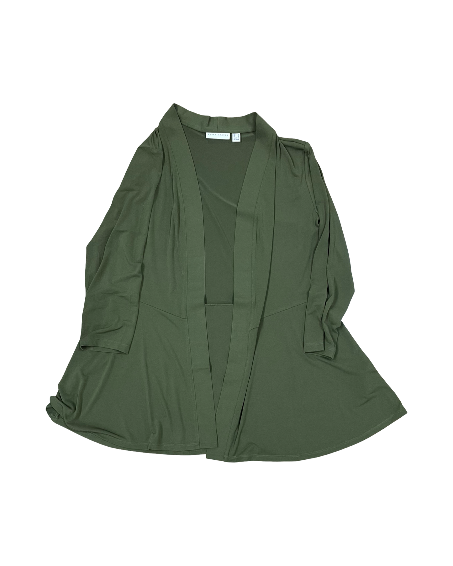 Cardigan By Susan Graver In Green, Size:S