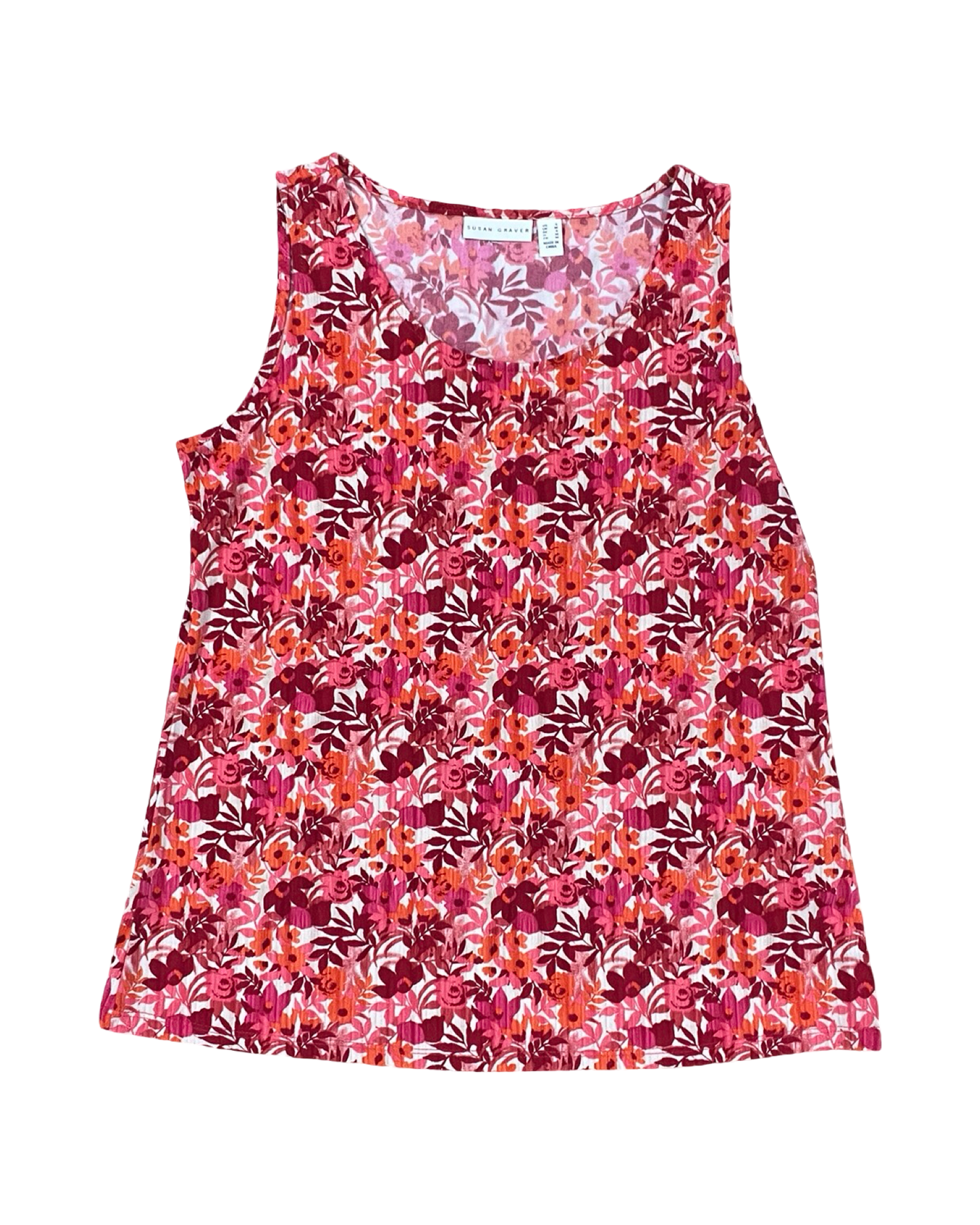 Top Sleeveless By Susan Graver In Orange & Red, Size:S