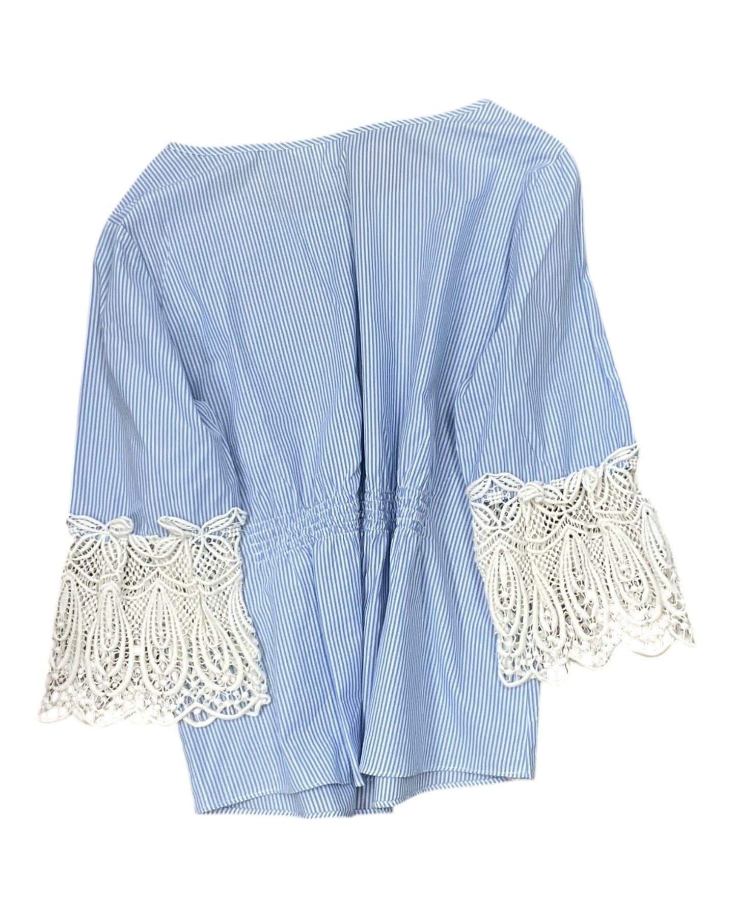 Top 3/4 Sleeve By Christopher And Banks In Blue & White, Size:Sp