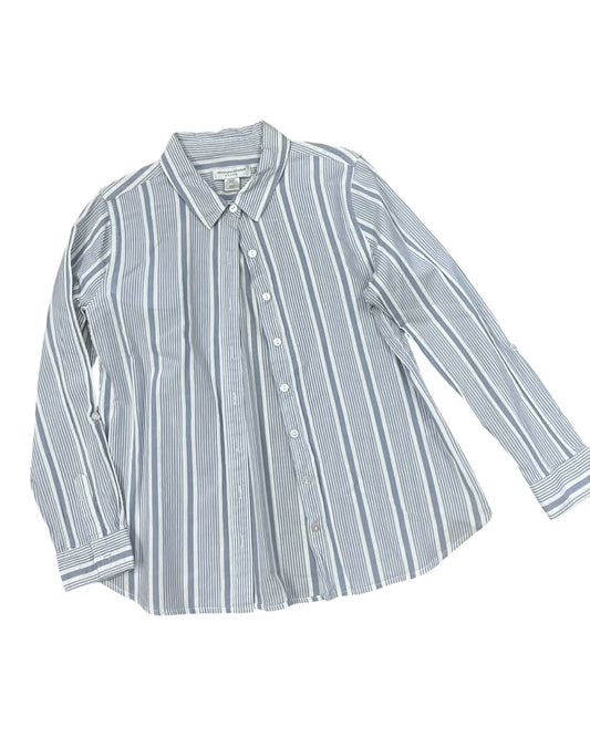 Blouse Ls By Christopher And Banks In Blue & White, Size:Sp