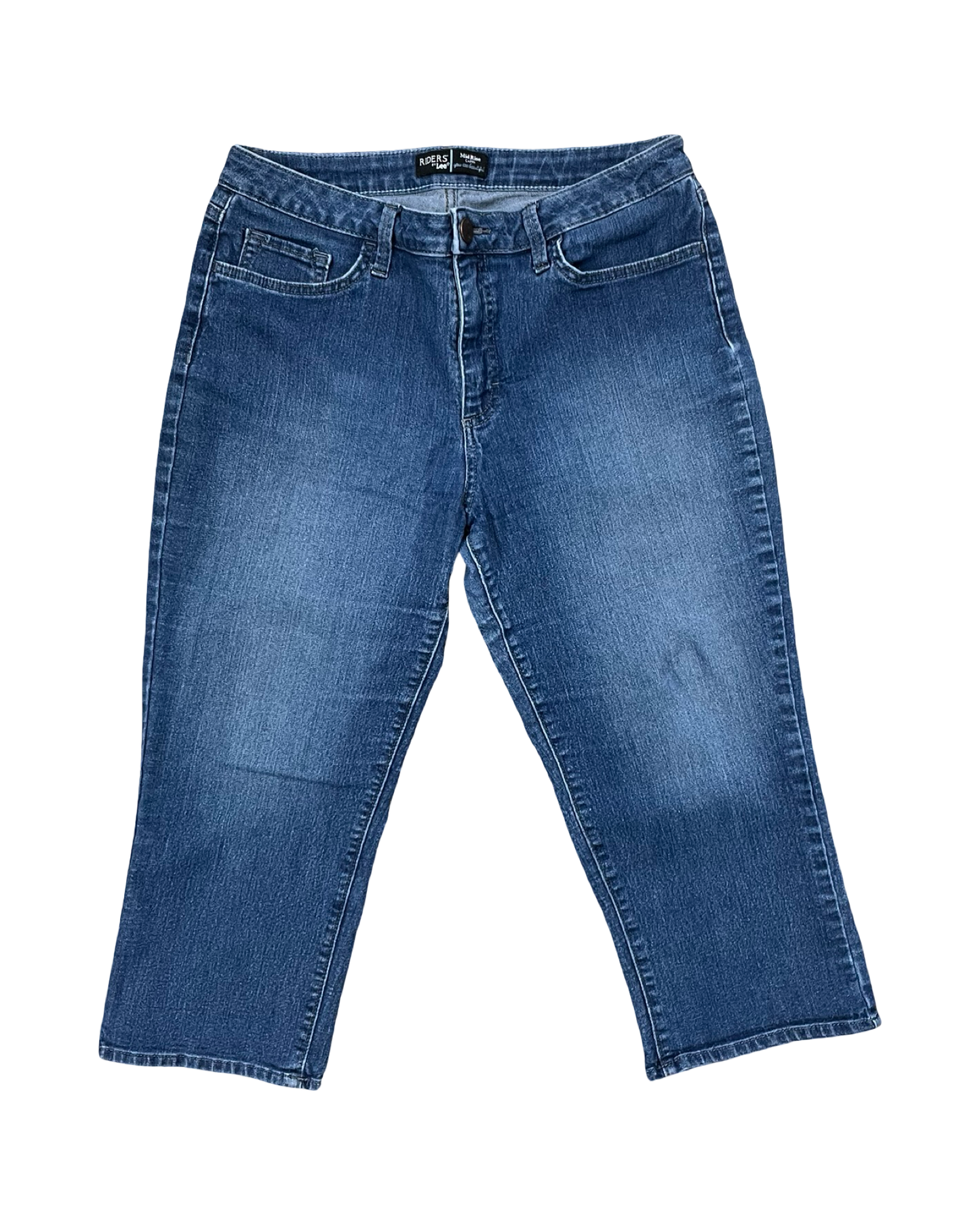 Jeans Cropped By Lee In Blue Denim, Size:12