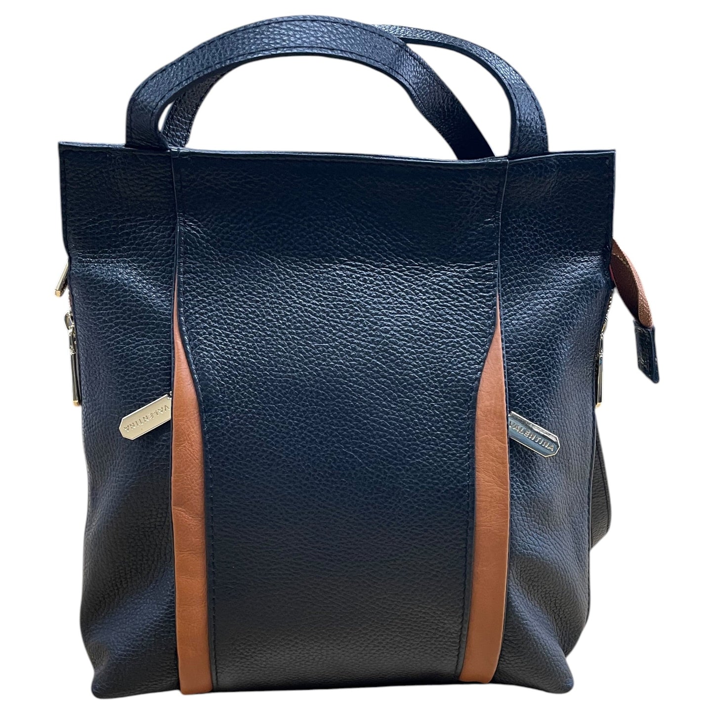 Backpack Leather By Valentina In Black, Size:Medium