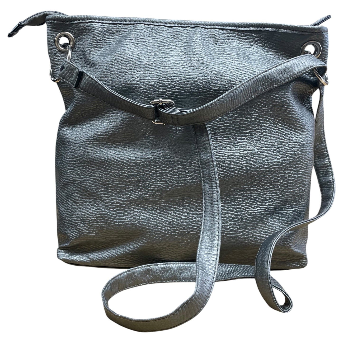 Handbag Leather By Cme In Silver, Size:Medium