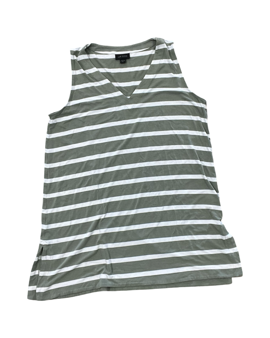 Top Sleeveless By J. Jill In Cream & Green, Size:M