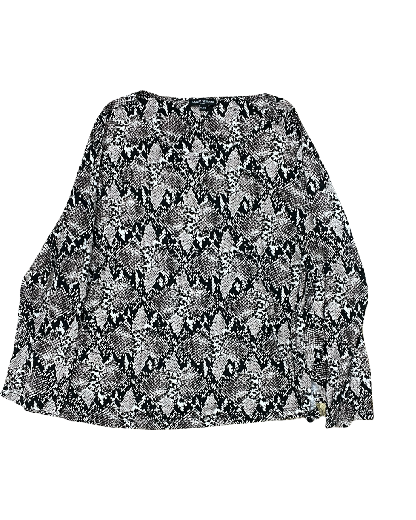 Top Ls By Mario Serrani In Snakeskin Print, Size:1X