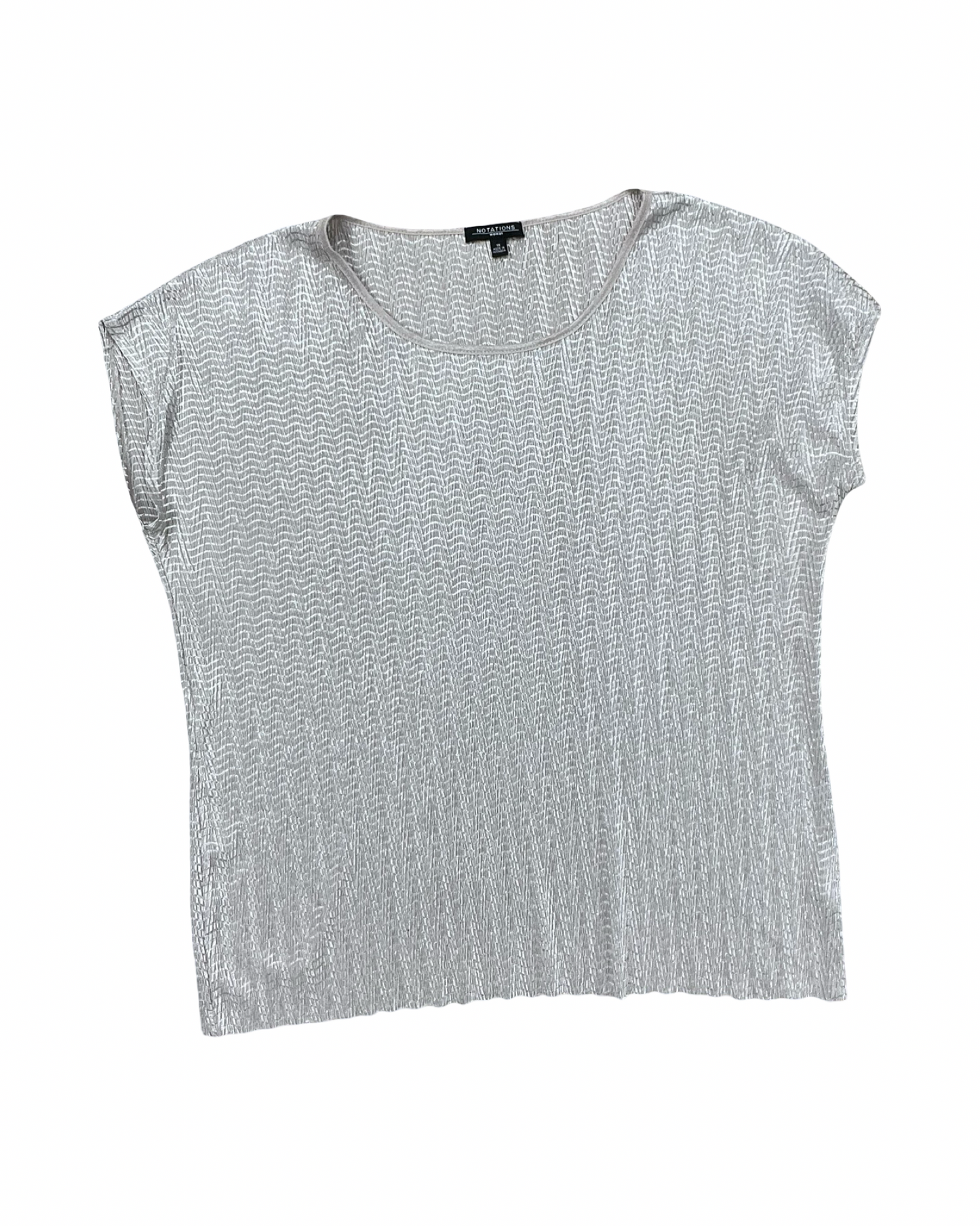 Top Ss By Notations In Beige, Size:1X