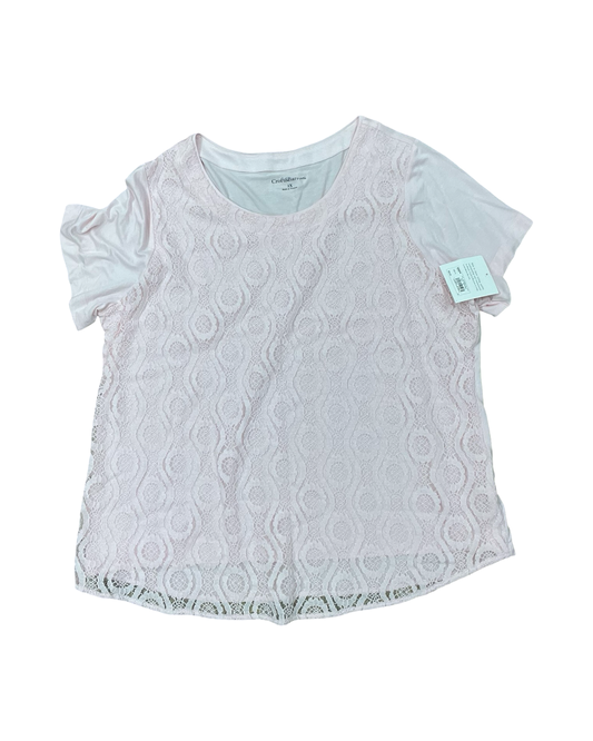 Top Ss By Croft And Barrow In Pink, Size:1X