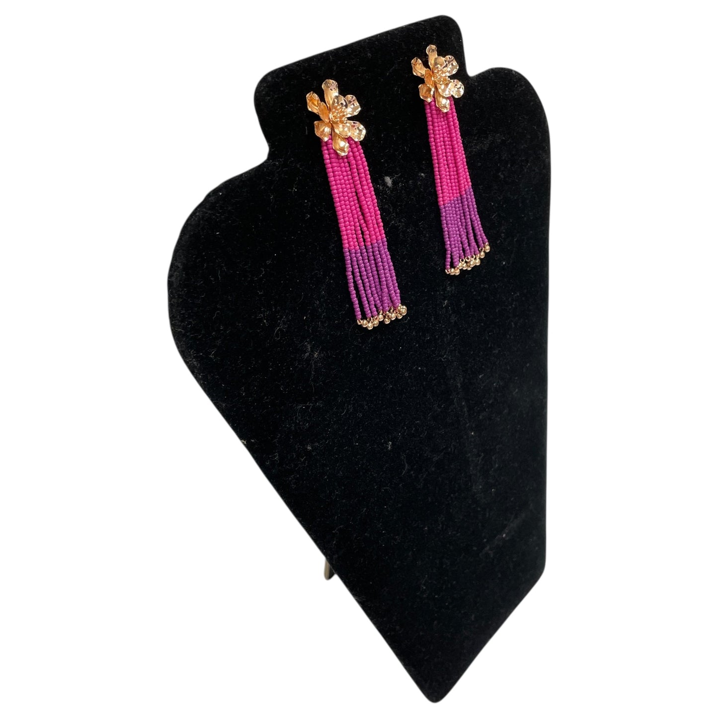 Earrings Dangle/Drop By Express In Gold & Pink