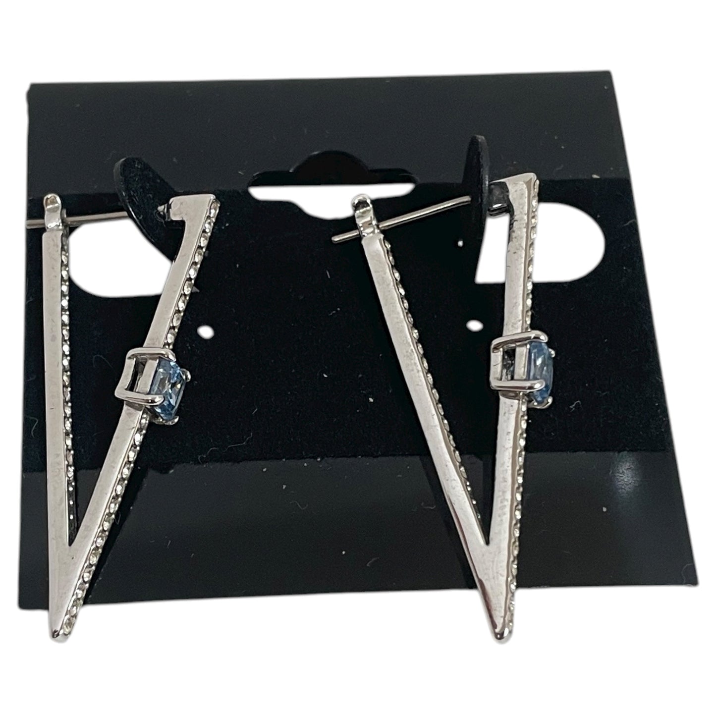 Earrings Designer By Swarovski In Blue & Silver