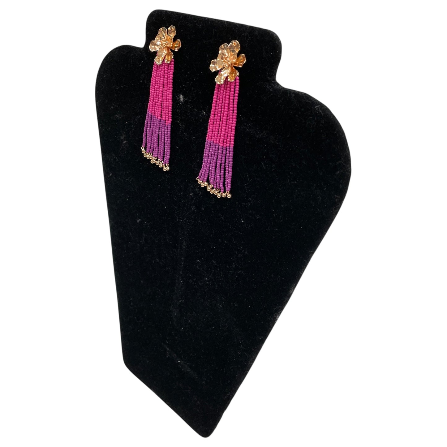 Earrings Dangle/Drop By Express In Gold & Pink