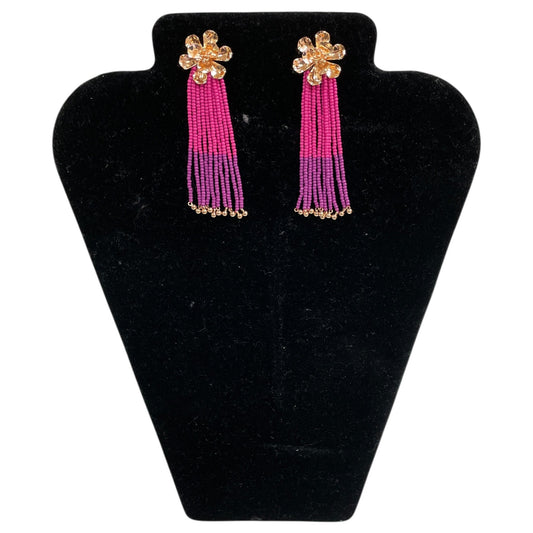 Earrings Dangle/Drop By Express In Gold & Pink