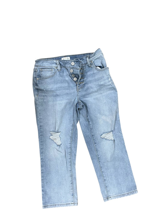 Jeans Cropped By Maurices In Blue Denim, Size:8