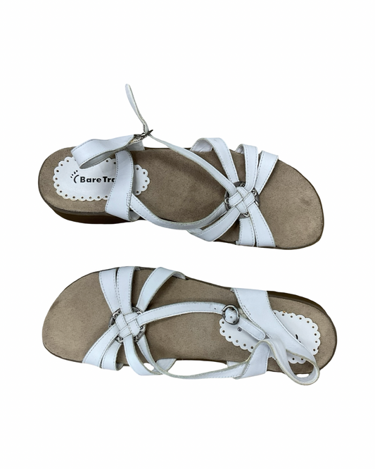 Sandals Flats By Bare Traps In White, Size:9.5