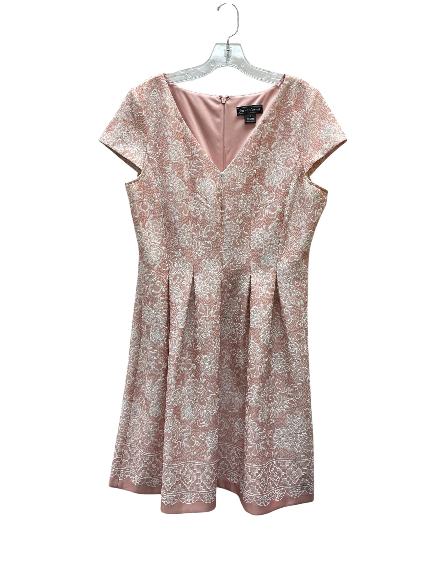 Dress Party Short By Jessica Howard In Pink & White, Size:Xl