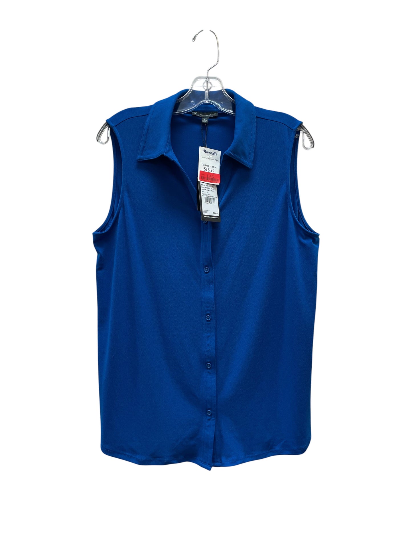 Top Sleeveless Basic By Adrianna Papell In Blue, Size:L